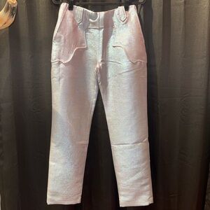 Iridescent Blue/Pink Capris with Slim Fit